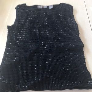 Kate hill petite sleeveless sweater top with bling